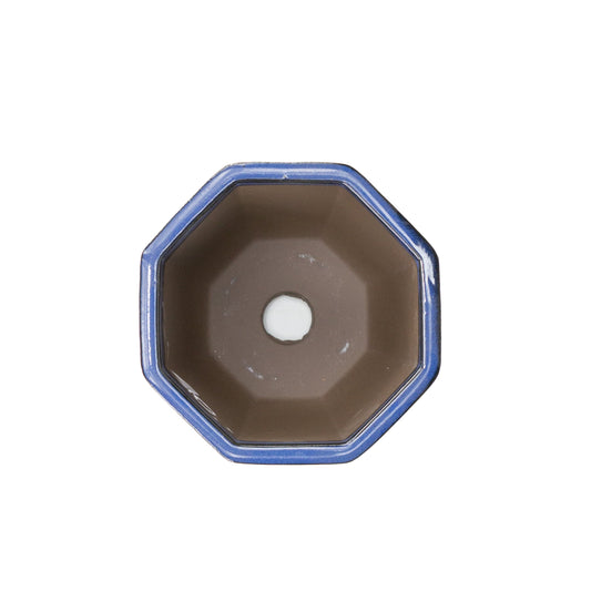 Vaso per bonsai ottagonale a cascata blu 10 cm