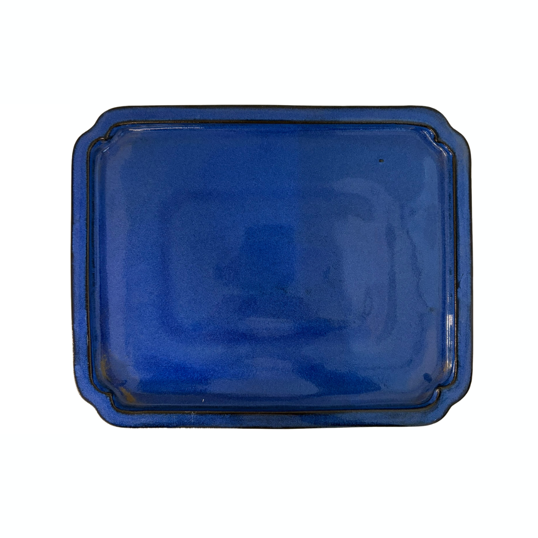 Sottovaso per bonsai rettangolare blu 29cm