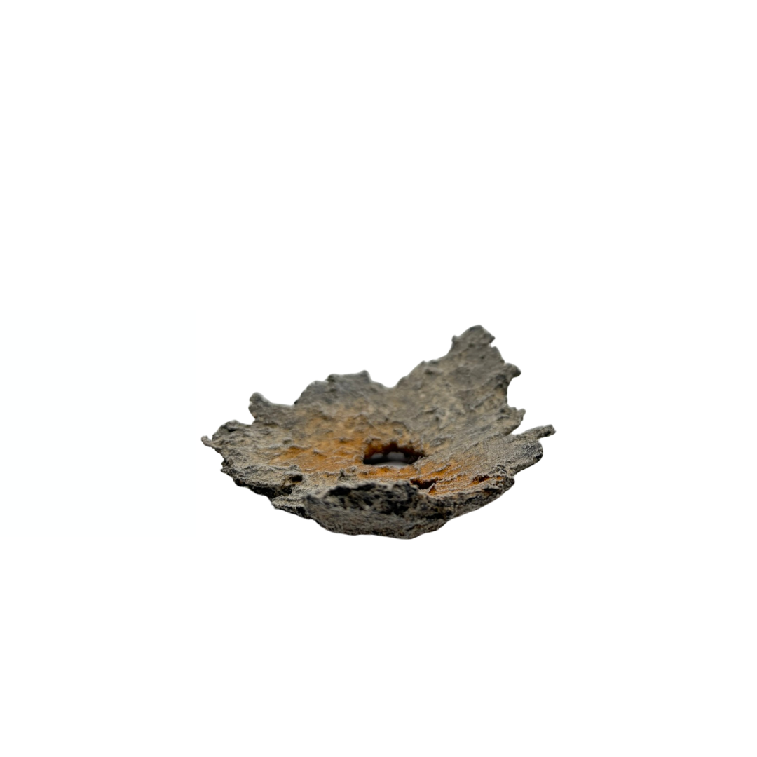 Lastra per bonsai grigio chiaro con accenti arancioni 19 cm