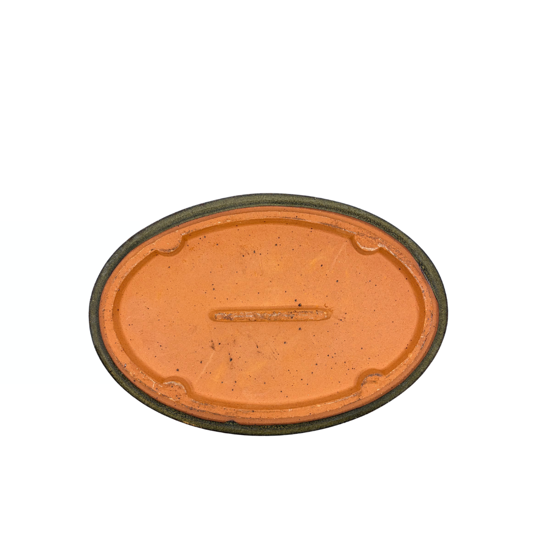 Sottovaso per bonsai ovale verde 24 cm