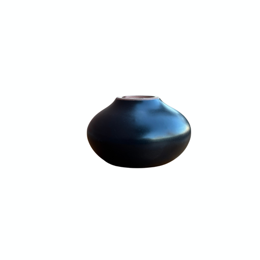 Vaso per bonsai Shohin, nero opaco, forma a sfera, 12 cm
