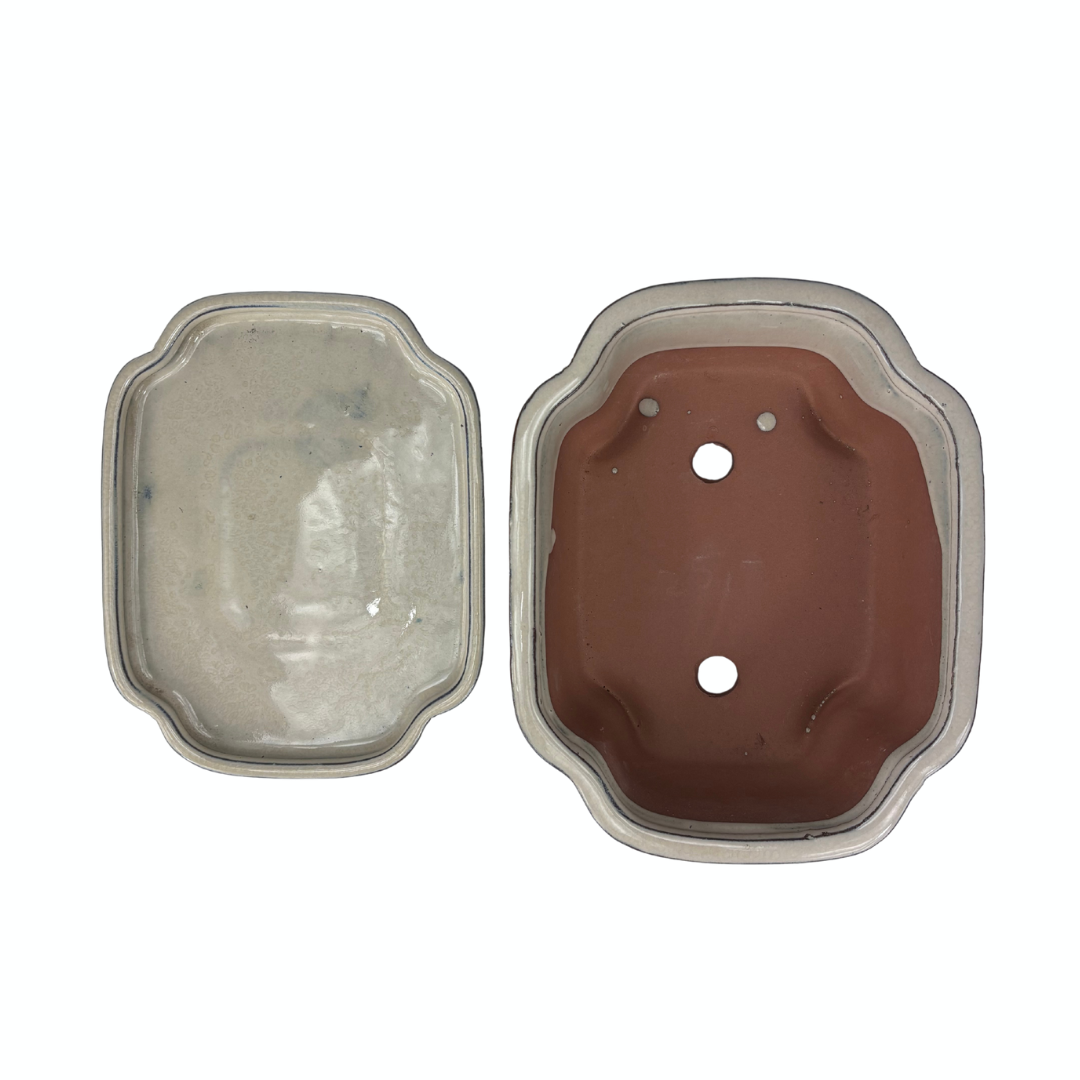 Vaso per bonsai color crema mokko 16cm - set