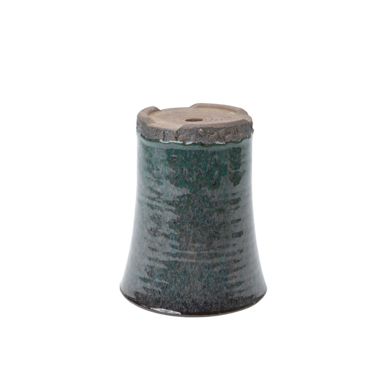 Vaso per bonsai verde marrone rotondo a cascata 15cm, altezza 18,5cm