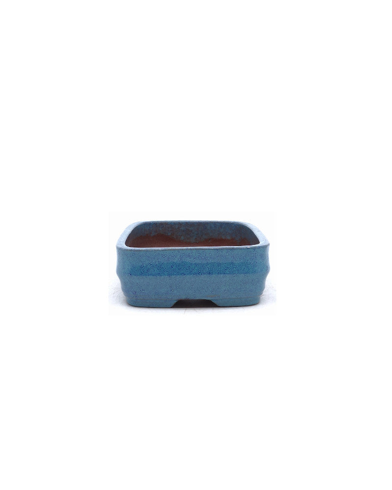 Bonsai pot blauw groen rechthoekig 14cm