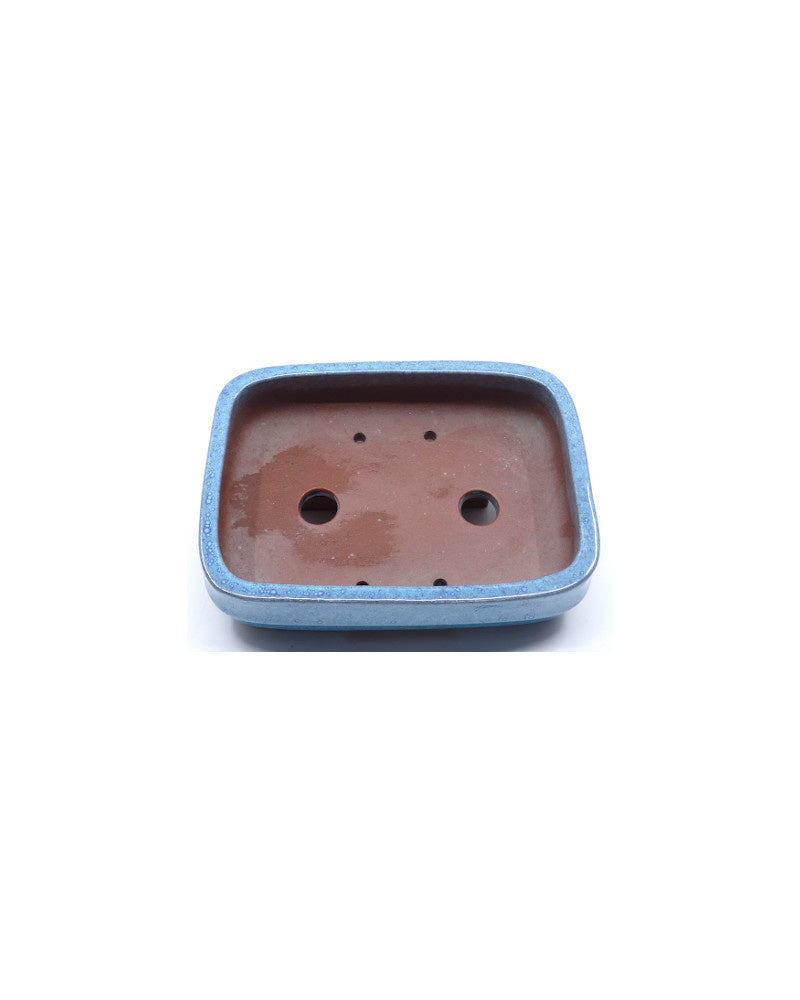 Bonsai pot blauw groen rechthoekig 14cm