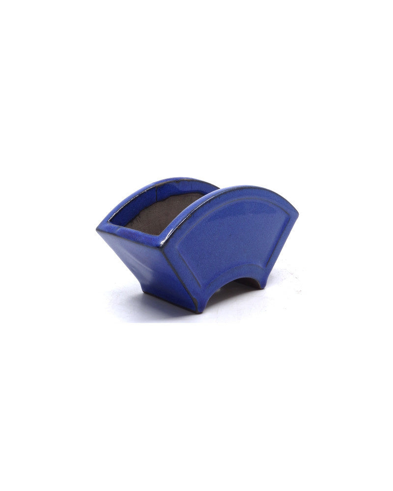 Bonsai pot blauw fan 15cm