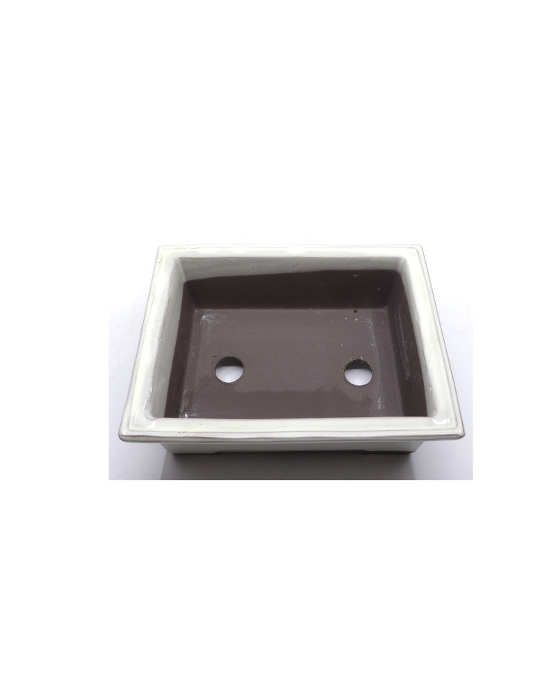 Bonsai pot creme rechthoekig 18cm