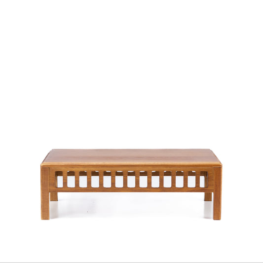 Tavolino per bonsai marrone chiaro, legno con dettagli a listelli 25cm