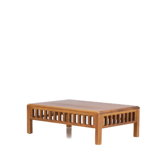 Tavolino per bonsai marrone chiaro, legno con dettagli a listelli 25cm