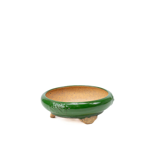 Bonsai Yixing pot donker groen rond 18cm
