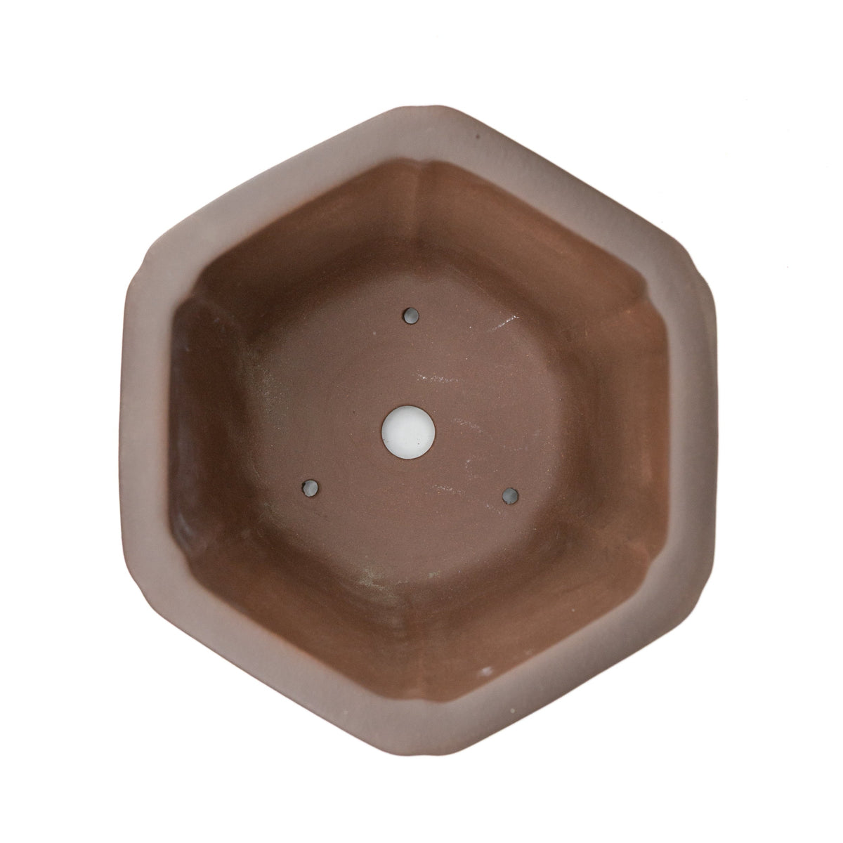 Vaso bonsai Yixing non smaltato esagonale a cascata 22 cm, altezza 19 cm