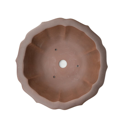 Vaso bonsai Yixing non smaltato loto rotondo 35 cm