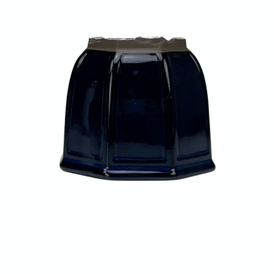 Vaso per bonsai ottagonale a cascata blu scuro 14 cm