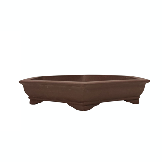 Vaso per bonsai - esagonale, non smaltato (36 cm di larghezza)