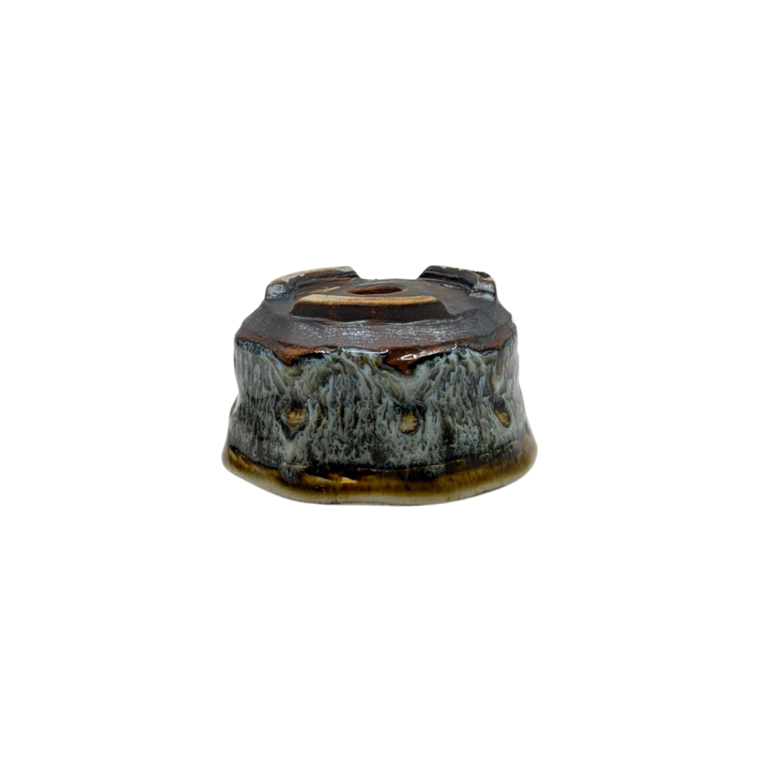 Vaso per Bonsai Shohin marrone crema René Lecocq 9cm