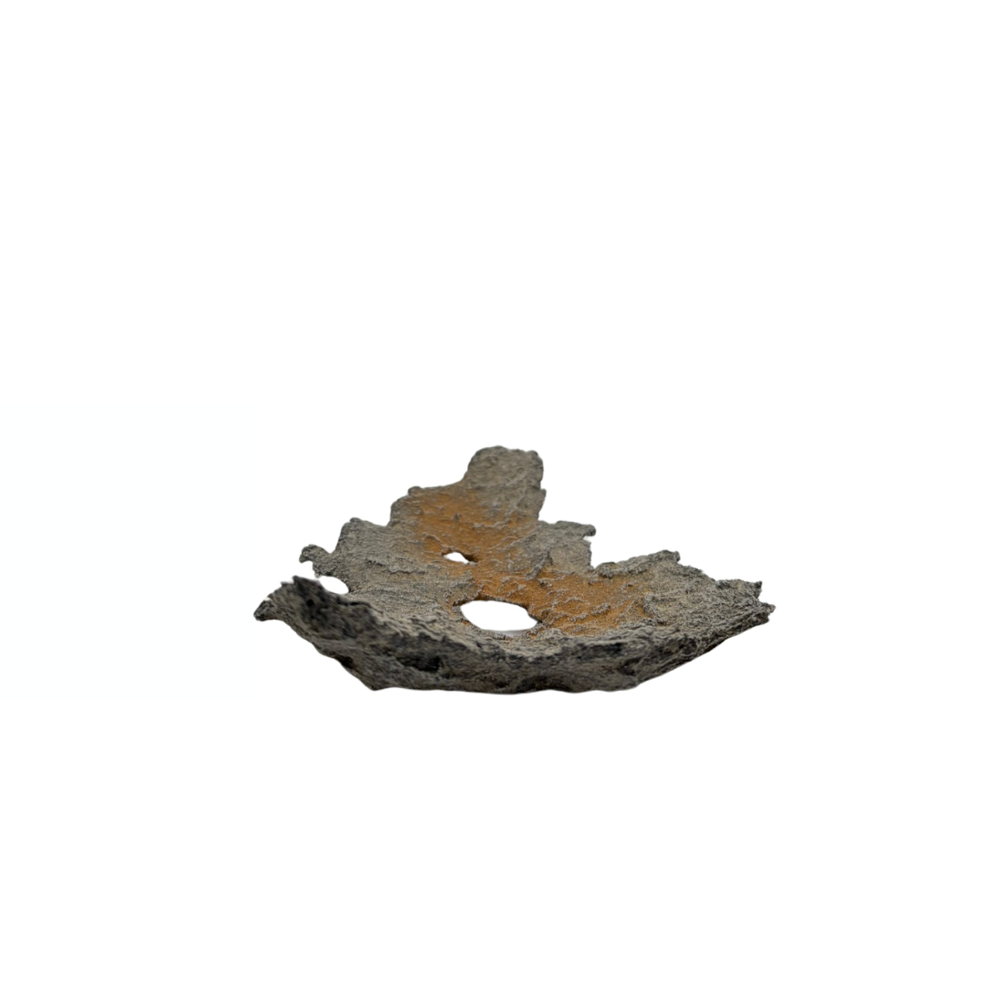 Lastra per bonsai grigio chiaro con accenti arancioni 19 cm