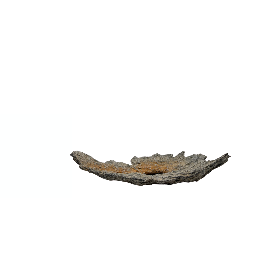 Lastra per bonsai grigio chiaro con accenti arancioni 19 cm