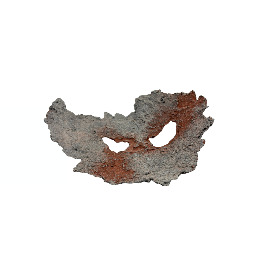 Lastra per bonsai grigio chiaro con accenti rossi 24cm