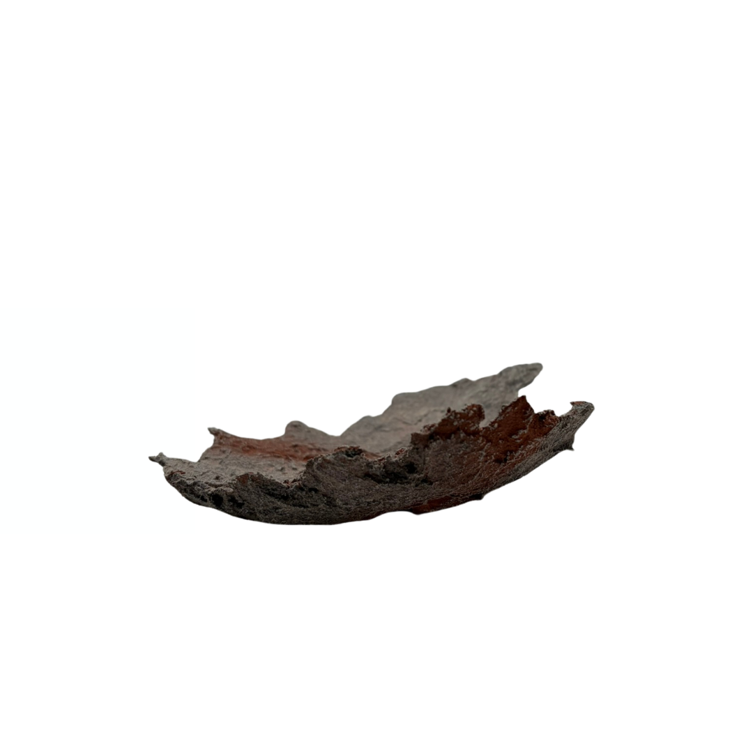 Lastra per bonsai grigio chiaro con accenti rossi 24cm