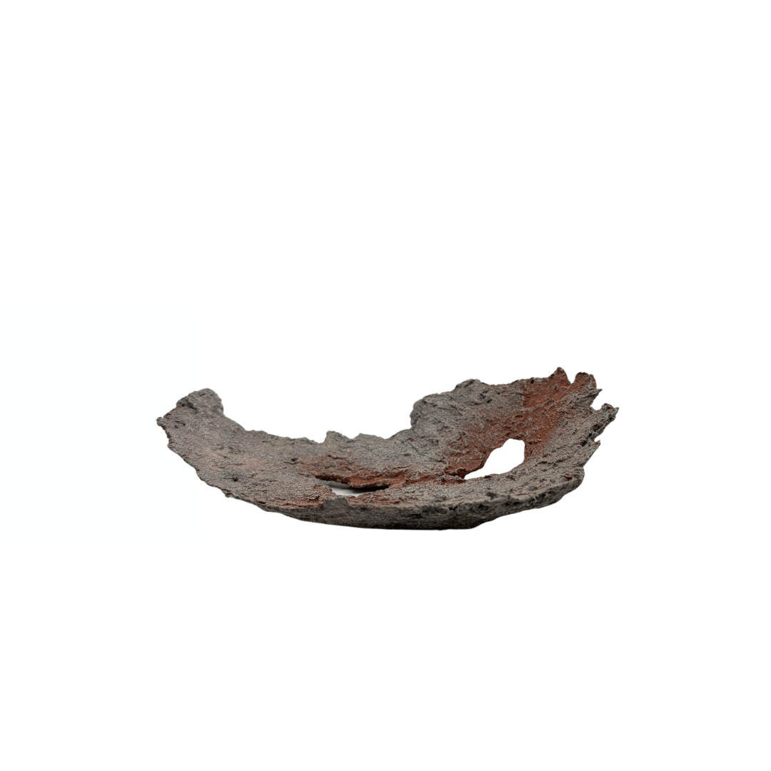 Lastra per bonsai grigio chiaro con accenti rossi 24cm