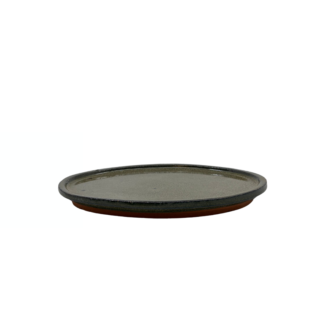 Sottovaso per bonsai ovale verde 24 cm