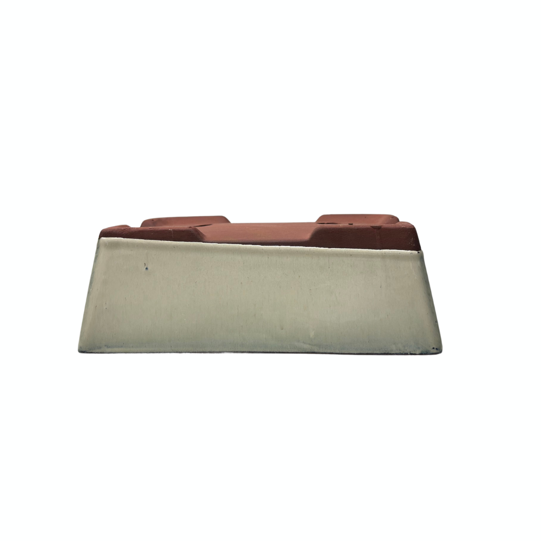 Vaso per bonsai crema rettangolare 25cm - set