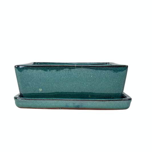 Bonsai pot groen rechthoek 30cm - set