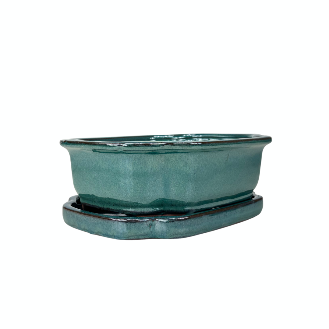 Vaso per bonsai mokko verde 26cm - set