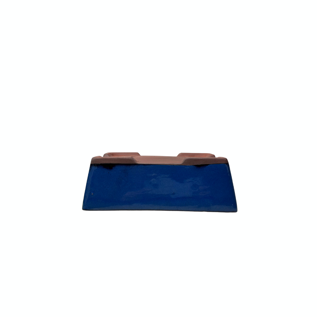 Vaso per bonsai blu rettangolare 30cm - set