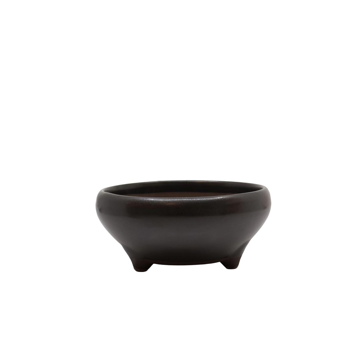Vaso per bonsai rotondo nero opaco 16 cm