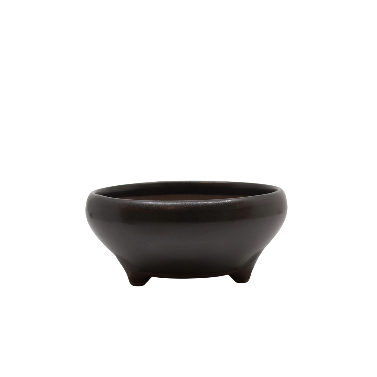 Vaso per bonsai nero opaco rotondo 19cm