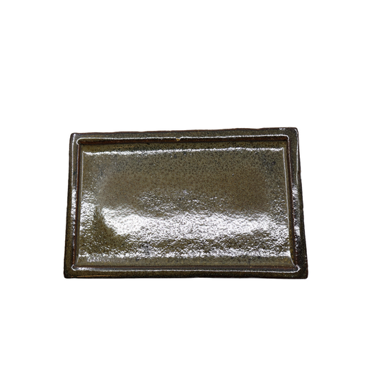 Sottovaso per bonsai rettangolare verde 18 cm