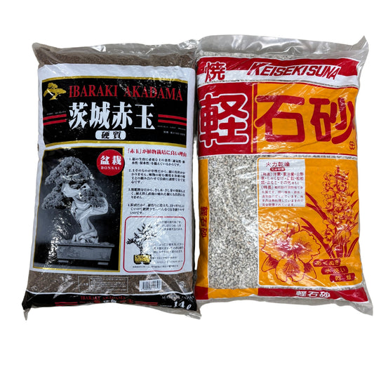 Bonsai Akadama (14L) + Keiseki - Bims (14L) voordeelpak